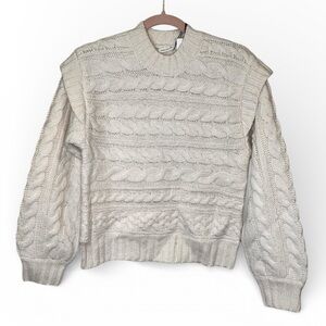 Unsubscribed Alpaca Wool Cable Knit Mockneck Sweater Size Small NWT very soft